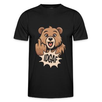 Ours Ours Brun Idgaf - T-shirt sport Homme - noir - Devant - AI Model Male 178 dark (178cm)
