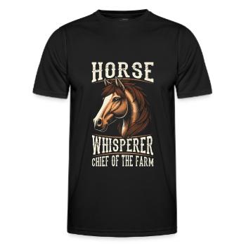 Horse Equestrian Chief of the Farm - Men's Functional T-Shirt - black - Front - AI Model Male 178 dark (178cm)