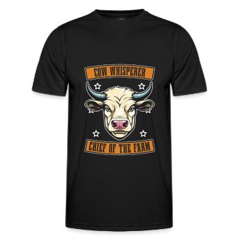Éleveur de vaches, éleveur laitier, chef d’exploitation - T-shirt sport Homme - noir - Devant - AI Model Male 178 dark (178cm)