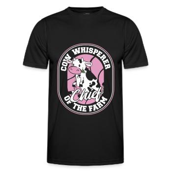Éleveur de vaches, éleveur laitier, chef d’exploitation - T-shirt sport Homme - noir - Devant - AI Model Male 178 dark (178cm)