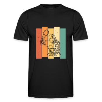 Tischtennis Pingpong Tischtennis Ninja - Männer Funktions-T-Shirt - Schwarz - Vorne - AI Model Male 178 dark (178cm)