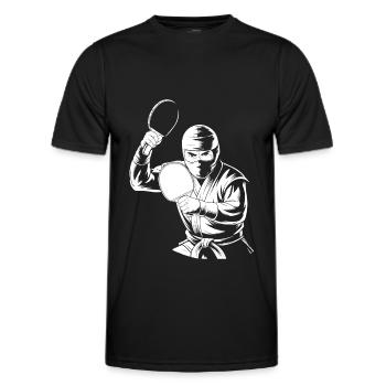 Tischtennis Pingpong Tischtennis Ninja - Männer Funktions-T-Shirt - Schwarz - Vorne - AI Model Male 178 dark (178cm)