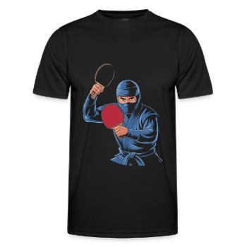 Tischtennis Pingpong Tischtennis Ninja - Männer Funktions-T-Shirt - Schwarz - Vorne - AI Model Male 178 dark (178cm)