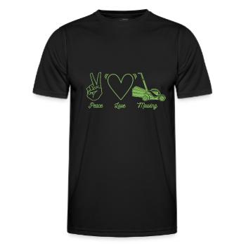Lawn mower mowing - Men's Functional T-Shirt - black - Front - AI Model Male 178 dark (178cm)