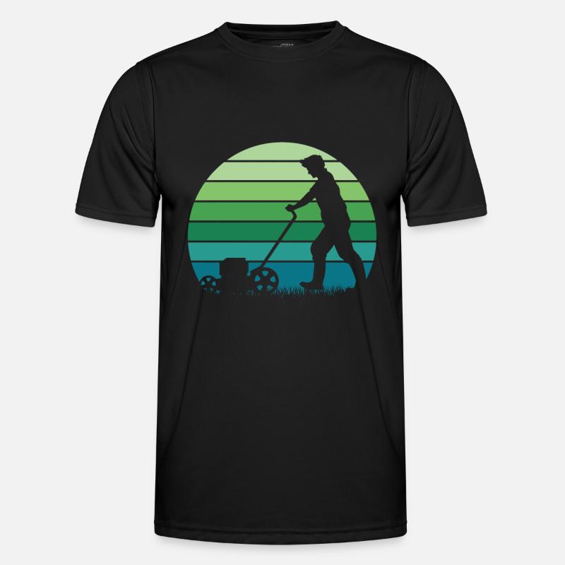 Rasenmäher Mähen - Männer Funktions-T-Shirt - Schwarz