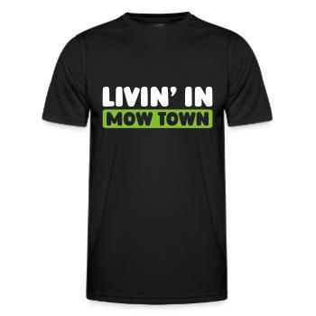 Lawn mower mowing - Men's Functional T-Shirt - black - Front - AI Model Male 178 dark (178cm)