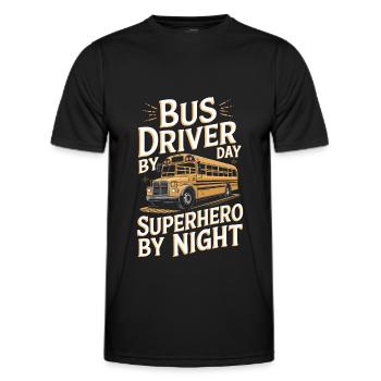 Bus Busfahrer - Männer Funktions-T-Shirt - Schwarz - Vorne - AI Model Male 178 dark (178cm)