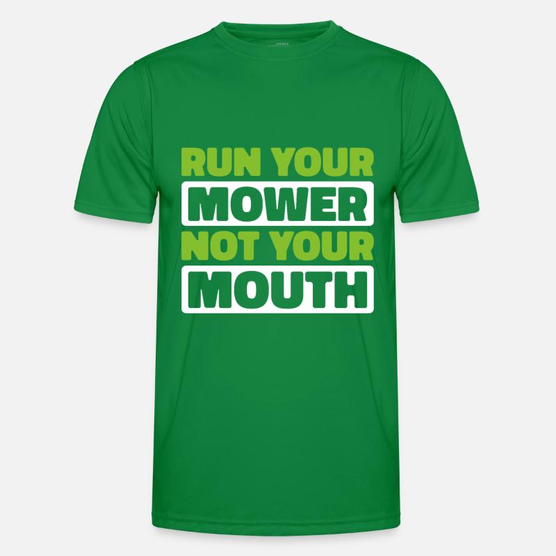 Rasenmäher Mähen Männer Funktions-T-Shirt
