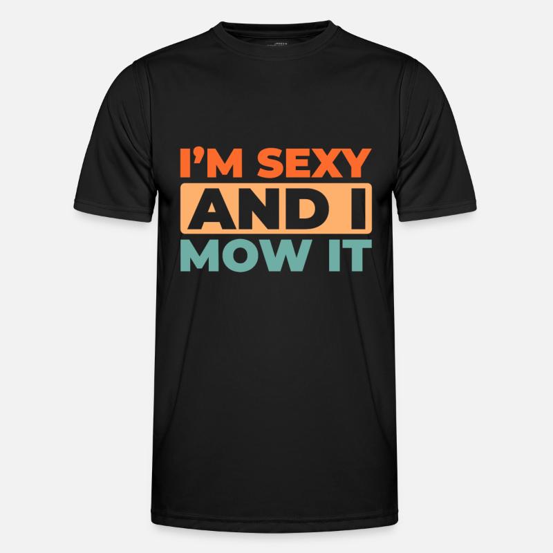 Rasenmäher Mähen Männer Funktions-T-Shirt