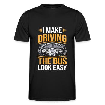 Bus Bus Driver - Men's Functional T-Shirt - black - Front - AI Model Male 178 dark (178cm)