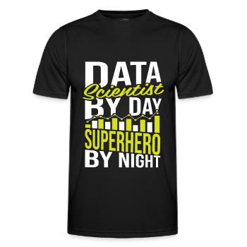 Analyste de données en science des données - T-shirt sport Homme - noir - Devant - AI Model Male 178 dark (178cm)
