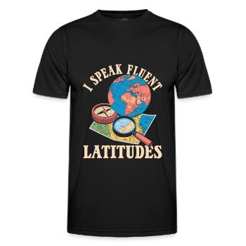 Géographe de géographie - T-shirt sport Homme - noir - Devant - AI Model Male 178 dark (178cm)