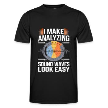 Analyseur audio - T-shirt sport Homme - noir - Devant - AI Model Male 178 dark (178cm)