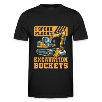 Excavator Operator - Men's Functional T-Shirt - black - Front - AI Model Male 178 dark (178cm)
