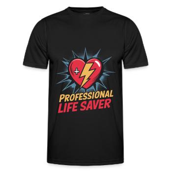 Infirmière en soins intensifs - T-shirt sport Homme - noir - Devant - AI Model Male 178 dark (178cm)