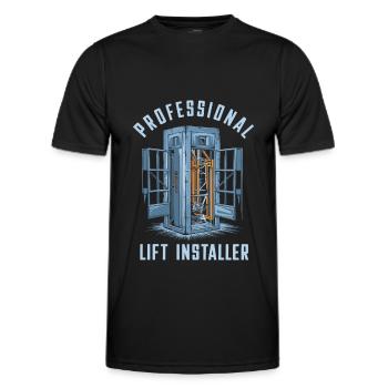 Installateur d’ascenseur - T-shirt sport Homme - noir - Devant - AI Model Male 178 dark (178cm)