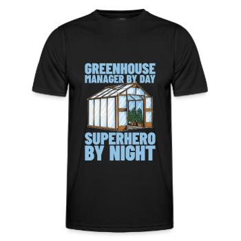 Gewächshausmanager - Männer Funktions-T-Shirt - Schwarz - Vorne - AI Model Male 178 dark (178cm)