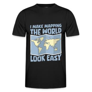Geography Geographer - Men's Functional T-Shirt - black - Front - AI Model Male 178 dark (178cm)