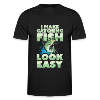 Fisherman - Men's Functional T-Shirt - black - Front - AI Model Male 178 dark (178cm)