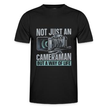 Kameramann - Männer Funktions-T-Shirt - Schwarz - Vorne - AI Model Male 178 dark (178cm)
