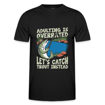 Trout Angler - Men's Functional T-Shirt - black - Front - AI Model Male 178 dark (178cm)