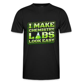 Assistant de laboratoire chimique - T-shirt sport Homme - noir - Devant - AI Model Male 178 dark (178cm)