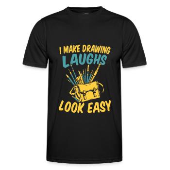 Dessinateur - T-shirt sport Homme - noir - Devant - AI Model Male 178 dark (178cm)