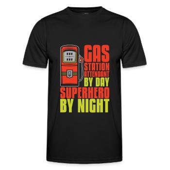 Pump attendant - Men's Functional T-Shirt - black - Front - AI Model Male 178 dark (178cm)
