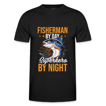 Fisherman - Men's Functional T-Shirt - black - Front - AI Model Male 178 dark (178cm)