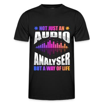 Analyseur audio - T-shirt sport Homme - noir - Devant - AI Model Male 178 dark (178cm)