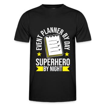 Organisateur d’événements - T-shirt sport Homme - noir - Devant - AI Model Male 178 dark (178cm)