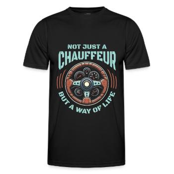 Chauffeur - T-shirt sport Homme - noir - Devant - AI Model Male 178 dark (178cm)