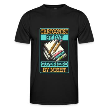 Dessinateur - T-shirt sport Homme - noir - Devant - AI Model Male 178 dark (178cm)
