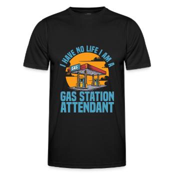 Pump attendant - Men's Functional T-Shirt - black - Front - AI Model Male 178 dark (178cm)
