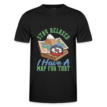 Géographe de géographie - T-shirt sport Homme - noir - Devant - AI Model Male 178 dark (178cm)