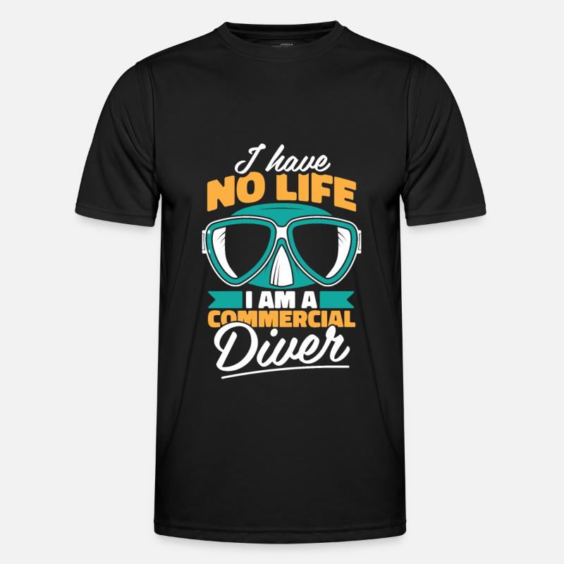Berufstaucher - Männer Funktions-T-Shirt - Schwarz