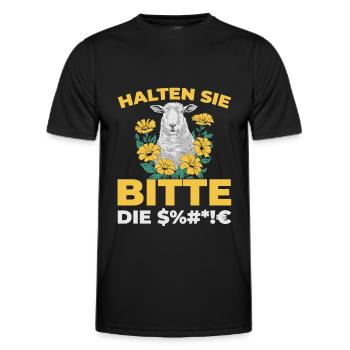 Sheep please shut up - Men's Functional T-Shirt - black - Front - AI Model Male 178 dark (178cm)