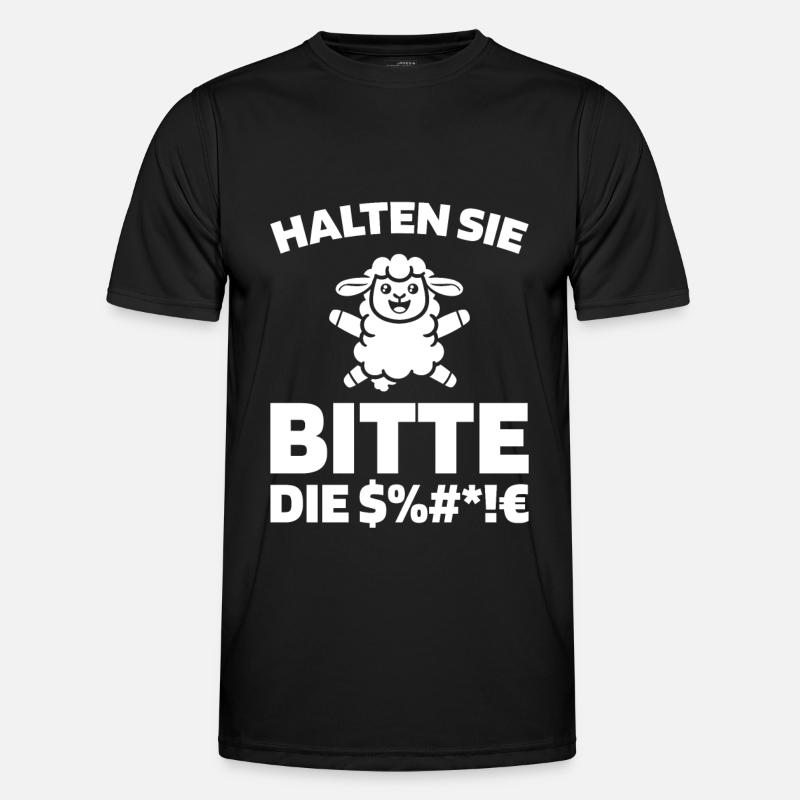 Sheep please shut up - Men's Functional T-Shirt - black