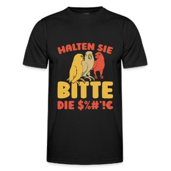 Papagei Halten Sie Bitte Die Fresse - Männer Funktions-T-Shirt - Schwarz - Vorne - AI Model Male 178 dark (178cm)
