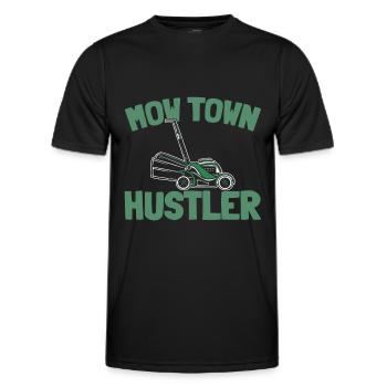 Lawn mower mowing - Men's Functional T-Shirt - black - Front - AI Model Male 178 dark (178cm)