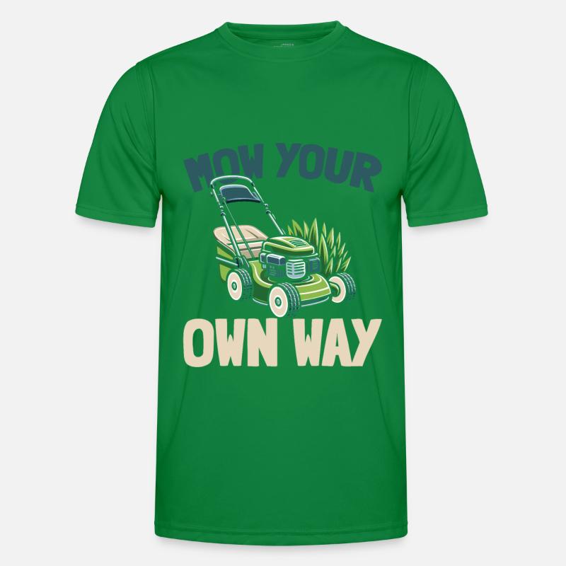 Rasenmäher Mähen Männer Funktions-T-Shirt