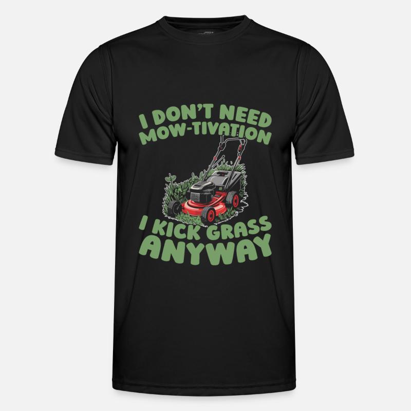 Rasenmäher Mähen - Männer Funktions-T-Shirt - Schwarz