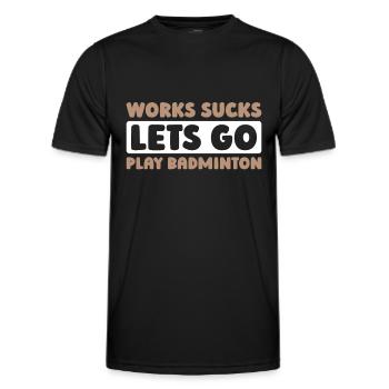 Badminton Federball - Männer Funktions-T-Shirt - Schwarz - Vorne - AI Model Male 178 dark (178cm)