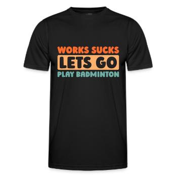 Badminton Federball - Männer Funktions-T-Shirt - Schwarz - Vorne - AI Model Male 178 dark (178cm)
