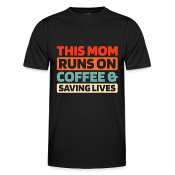 Rettungsdienst Sanitäter Rettungssanitäter - Männer Funktions-T-Shirt - Schwarz - Vorne - AI Model Male 178 dark (178cm)