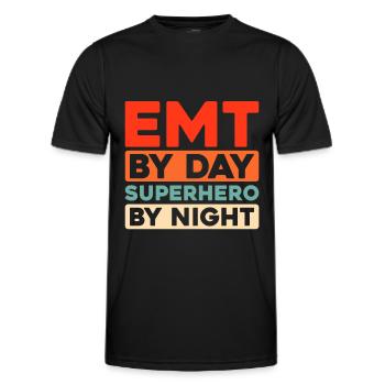 Rettungsdienst Sanitäter Rettungssanitäter - Männer Funktions-T-Shirt - Schwarz - Vorne - AI Model Male 178 dark (178cm)