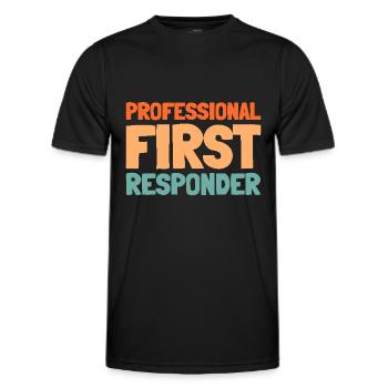 Rettungsdienst Sanitäter Rettungssanitäter - Männer Funktions-T-Shirt - Schwarz - Vorne - AI Model Male 178 dark (178cm)