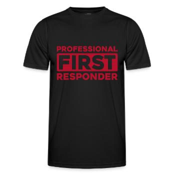 Rettungsdienst Sanitäter Rettungssanitäter - Männer Funktions-T-Shirt - Schwarz - Vorne - AI Model Male 178 dark (178cm)