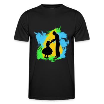 Vater und Tochter - Männer Funktions-T-Shirt - Schwarz - Vorne - AI Model Male 178 dark (178cm)
