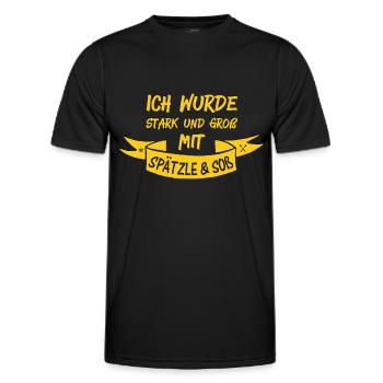 SPÄTZLE & SOß - Männer Funktions-T-Shirt - Schwarz - Vorne - AI Model Male 178 dark (178cm)